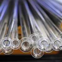 Glass cylinder in the pre-fabrication